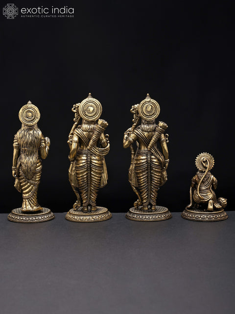 5" Small Superfine Shri Ram Darbar | Set of Four | Brass Statues