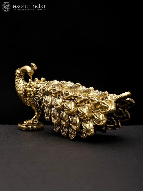 Small Superfine Peacock Figurine | Table Decor | Brass Statue