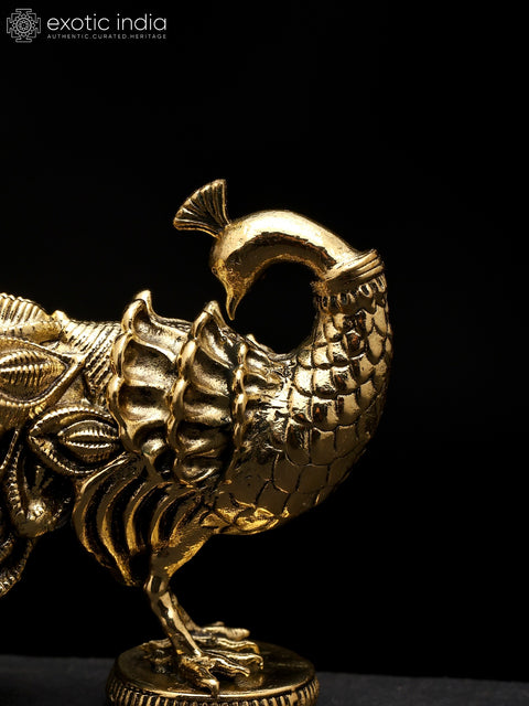 Small Superfine Peacock Figurine | Table Decor | Brass Statue
