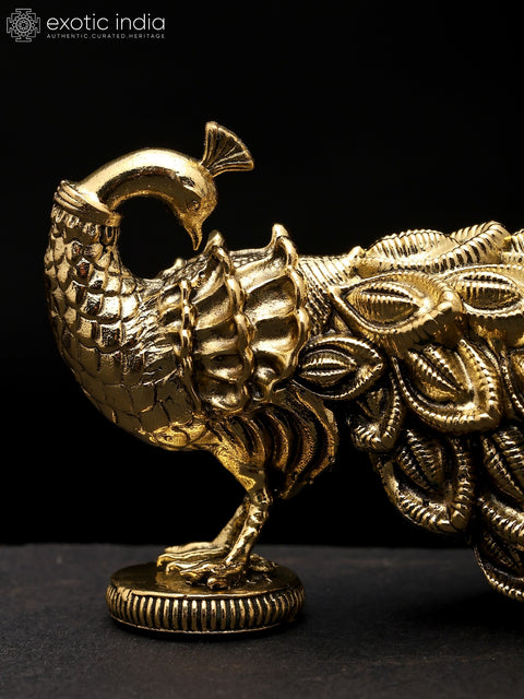Small Superfine Peacock Figurine | Table Decor | Brass Statue