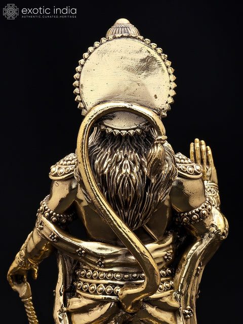 9" Standing Lord Hanuman in Blessing Gesture | Brass Statue