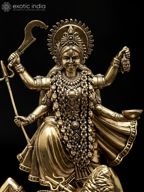5" Small Superfine Goddess Kali Standing on Lord Shiva | Brass Statue