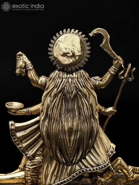5" Small Superfine Goddess Kali Standing on Lord Shiva | Brass Statue