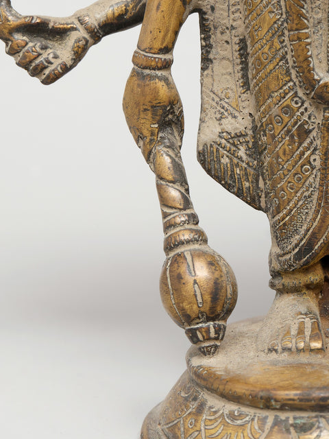 9" Standing Ten Armed Panchamukhi Lord Hanuman | Brass Statue