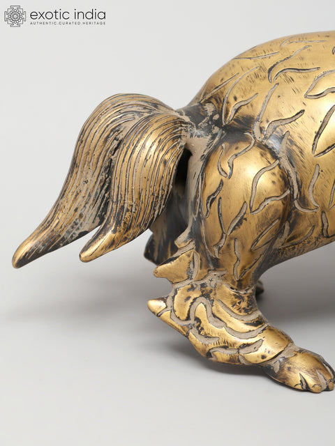 9" Foo Dog Inspired Mythical Guardian | Brass Statue