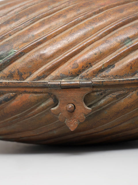 6" Vintage Brass Trinket Box with Patina Finish | Heritage Craftsmanship