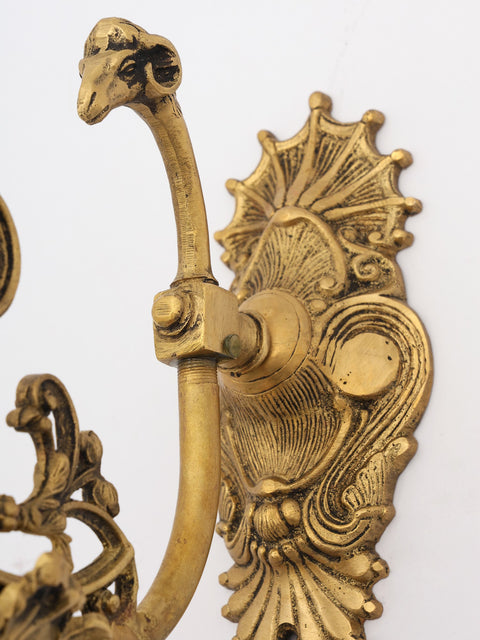 13" Stylish Brass Wall Lamp Bracket - Ornate Floral & Animal Design | Home Decor