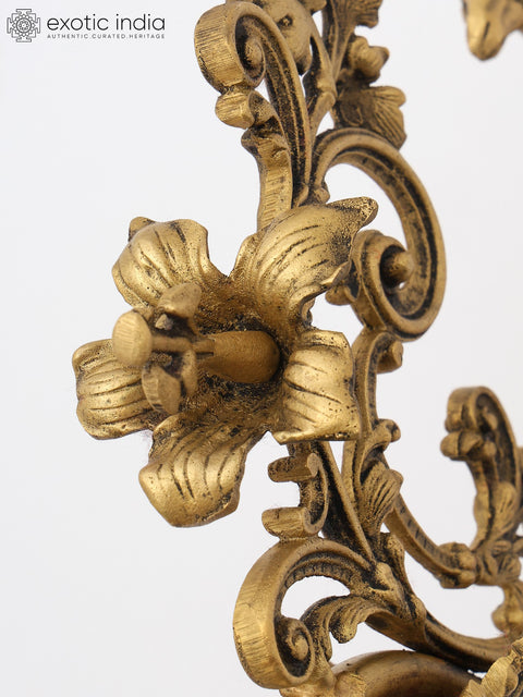 13" Stylish Brass Wall Lamp Bracket - Ornate Floral & Animal Design | Home Decor