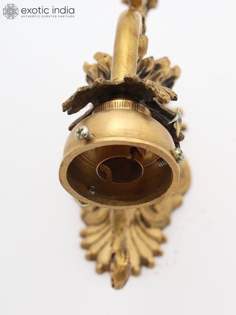 13" Stylish Brass Wall Lamp Bracket - Ornate Floral & Animal Design | Home Decor