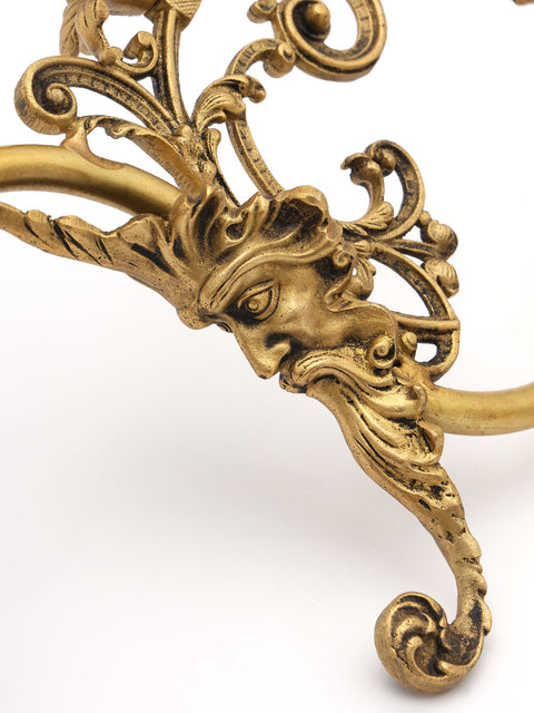 25" Designer Brass Wall Lamp Brackets - Ornate Design with Electric Bulb Provision | Home Decor