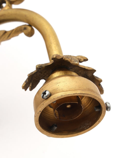 25" Designer Brass Wall Lamp Brackets - Ornate Design with Electric Bulb Provision | Home Decor