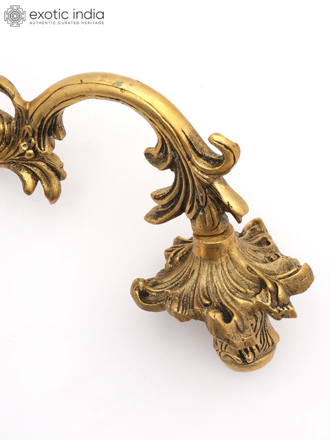 20" Elegant Brass Wall Lamp Brackets - Floral Patterns with Light Bulb Provision | Home Decor