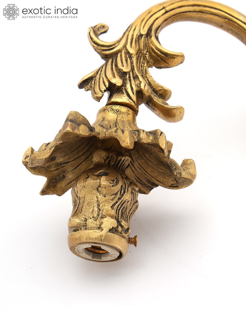 20" Elegant Brass Wall Lamp Brackets - Floral Patterns with Light Bulb Provision | Home Decor