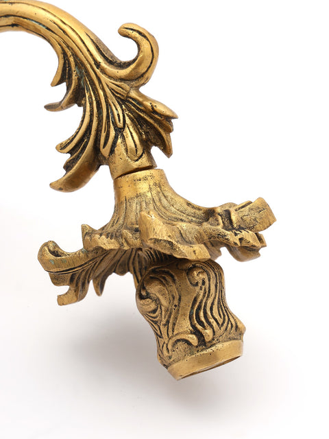 20" Elegant Brass Wall Lamp Brackets - Floral Patterns with Light Bulb Provision | Home Decor