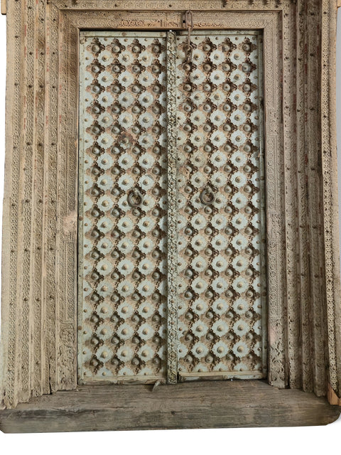 103" Large Traditional Aesthetic Design Wooden Door With Frame