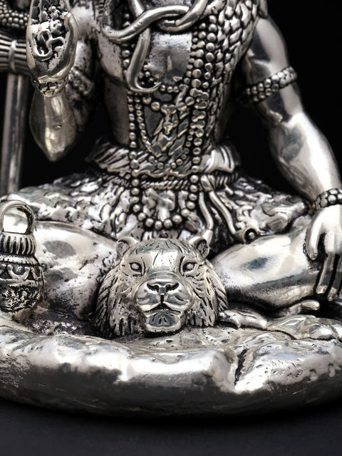 Small Superfine Blessing Lord Shiva | Silver Plated Brass Statue