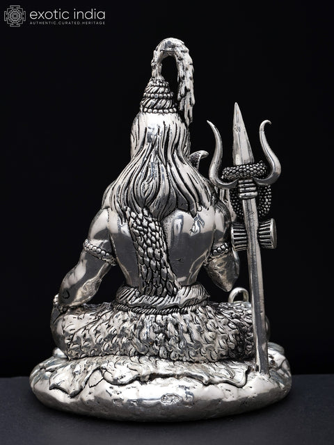Small Superfine Blessing Lord Shiva | Silver Plated Brass Statue