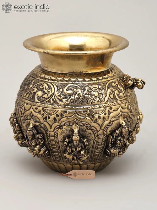 Brass Superfine Ashtalakshmi Kalash Idol for Pooja
