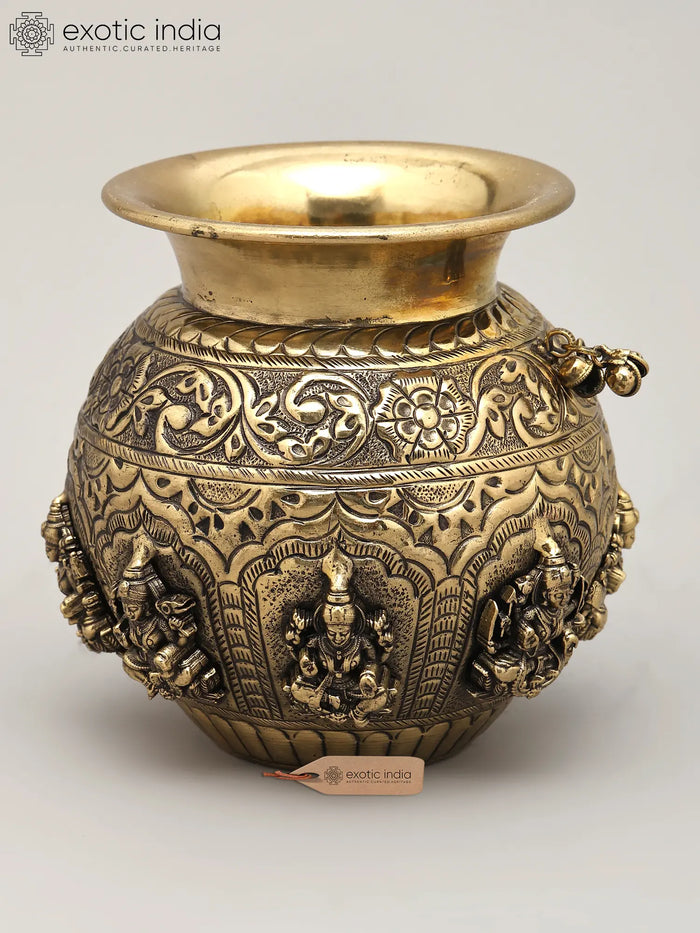 Brass Superfine Ashtalakshmi Kalash Idol for Pooja
