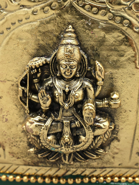 5" Brass Superfine Ashtalakashmi Ritual Kalash with Inlay Work