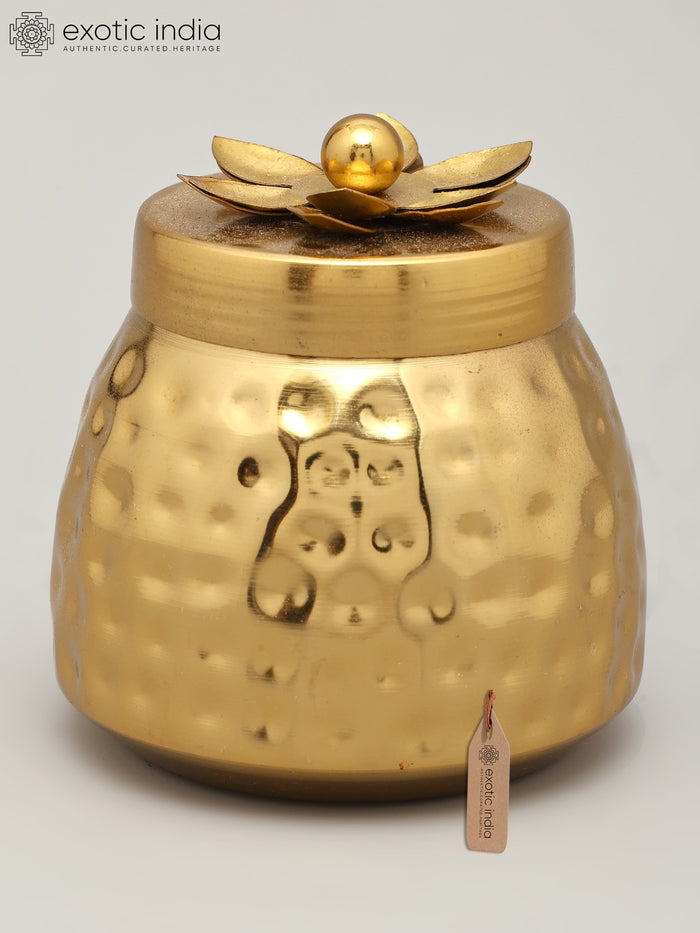 4" Brass Designer Kitchen Storage Jar