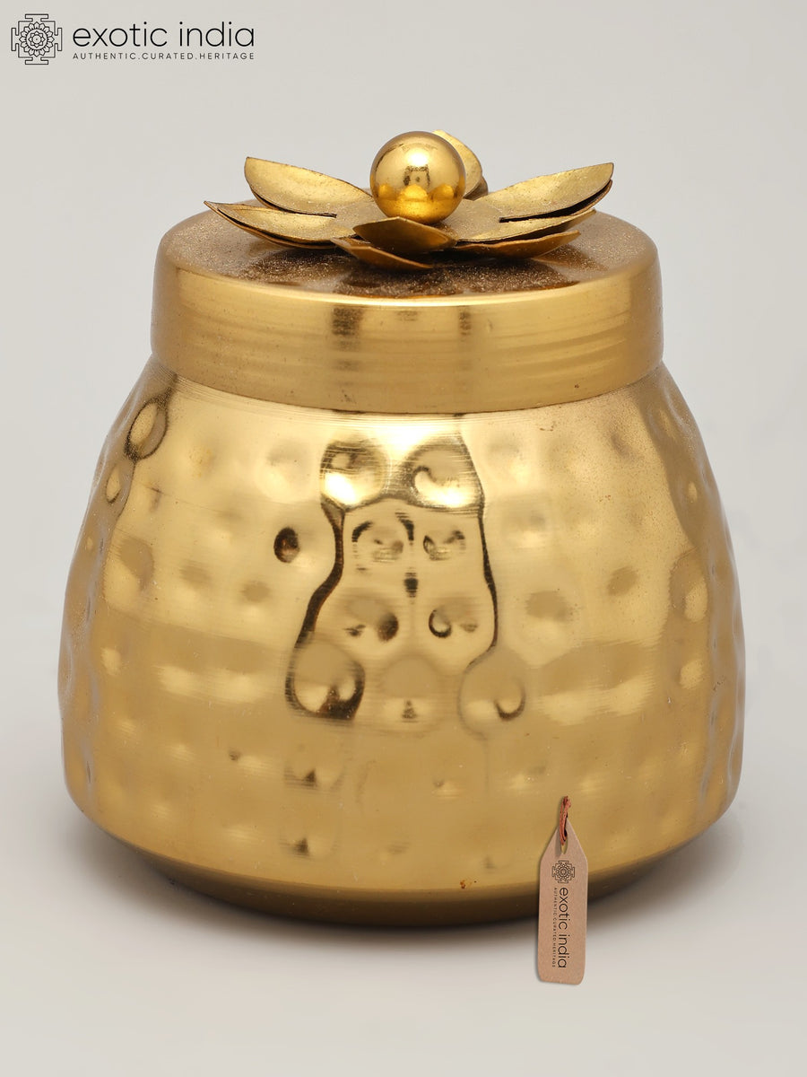 4" Brass Designer Kitchen Storage Jar