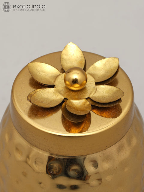 4" Small Designer Kitchen Jar/Container | Brass Item