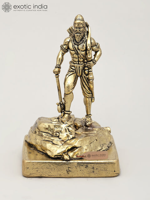 4" Small Superfine Lord Parashurama - Sixth Incarnation of Lord Vishnu | Brass Statue