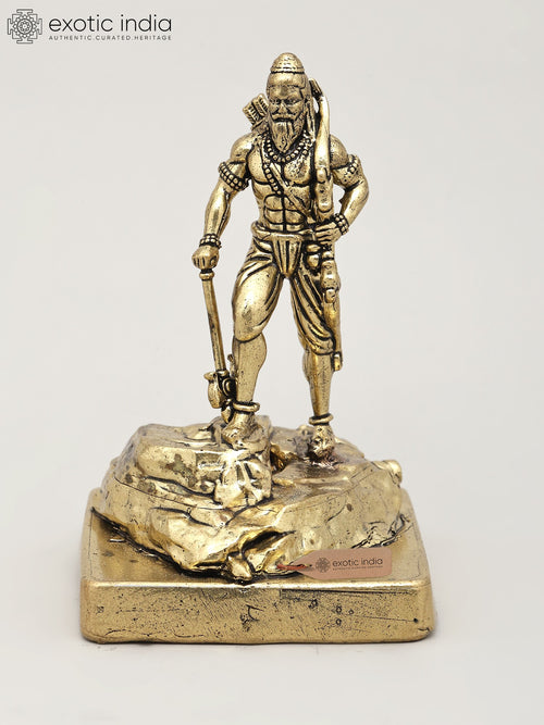 4" Brass Lord Parashurama Statue - Sixth Vishnu Incarnation