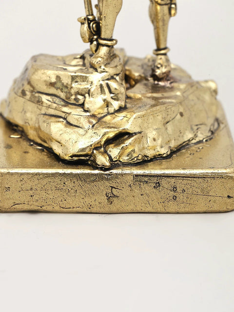 4" Small Superfine Lord Parashurama - Sixth Incarnation of Lord Vishnu | Brass Statue