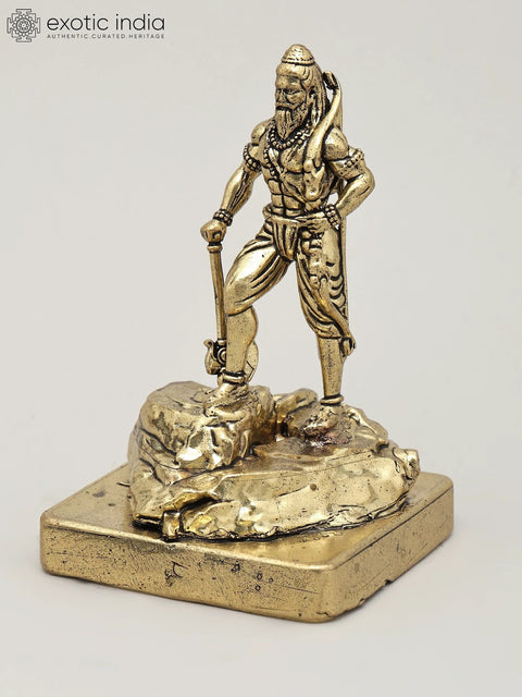 4" Small Superfine Lord Parashurama - Sixth Incarnation of Lord Vishnu | Brass Statue