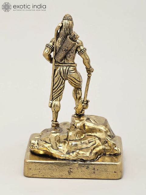4" Small Superfine Lord Parashurama - Sixth Incarnation of Lord Vishnu | Brass Statue