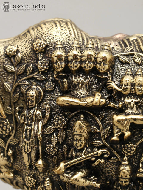 4" Small Superfine Kamadhenu Cow with All Gods and Goddess | Brass Statue