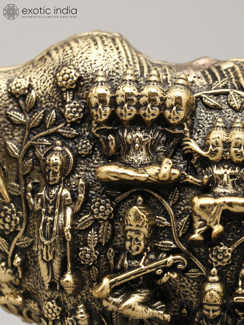 Small Superfine Kamadhenu Cow with All Gods and Goddess | Brass Statue