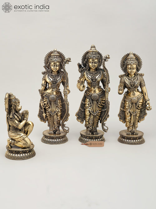 9" Handmade Shri Ram Darbar Brass Statue Set