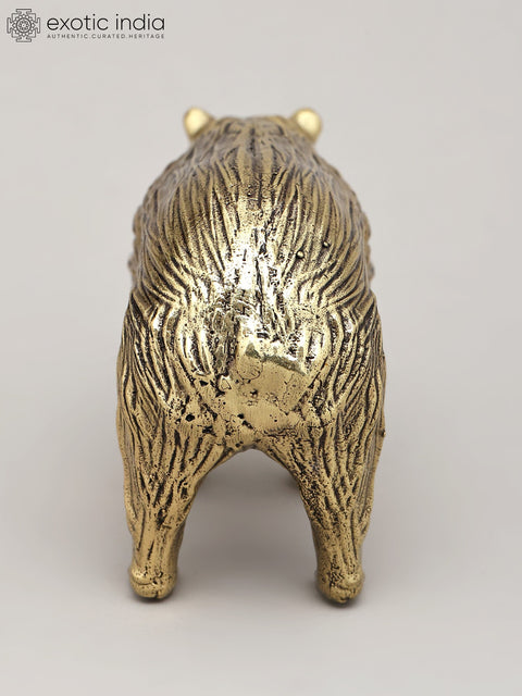 4" Small Superfine Bear Statue in Brass | Table Decor