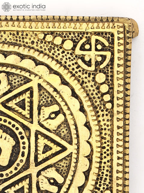 5" Charan Engraved Small Brass Pedestal/Chowki