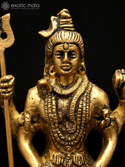 3" Small Four Armed Lord Shiva | Brass Statue