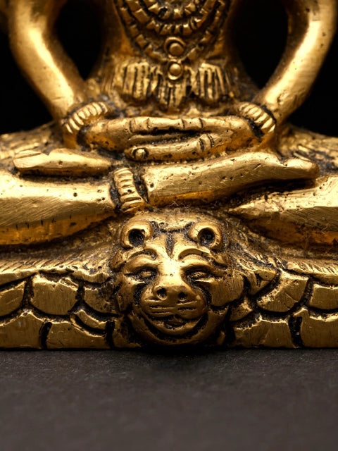 3" Small Four Armed Lord Shiva | Brass Statue