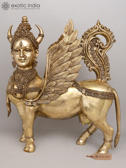 Goddess Kamdhenu Handmade Brass Idol for Pooja