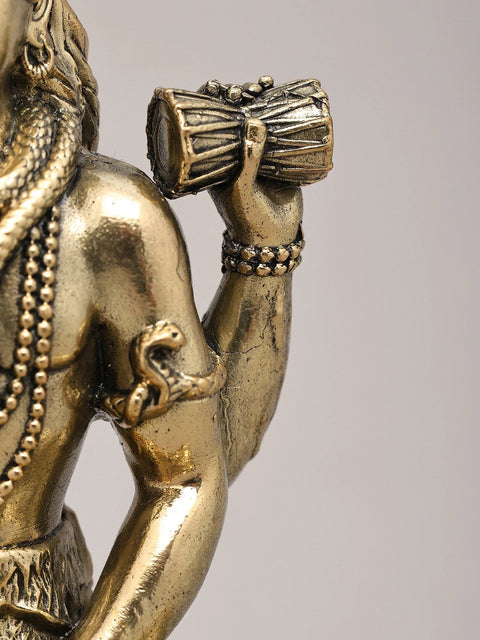 6" Superfine Chaturbhuja Lord Shiva Seated in Meditation | Brass Sculpture
