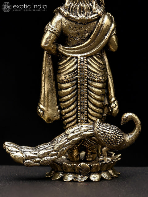 3" Small Superfine Karttikeya (Murugan) | Brass Statue