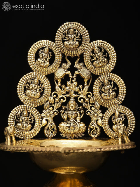 Superfine Ashtalakshmi Lamp in Brass | Handmade | Made In India