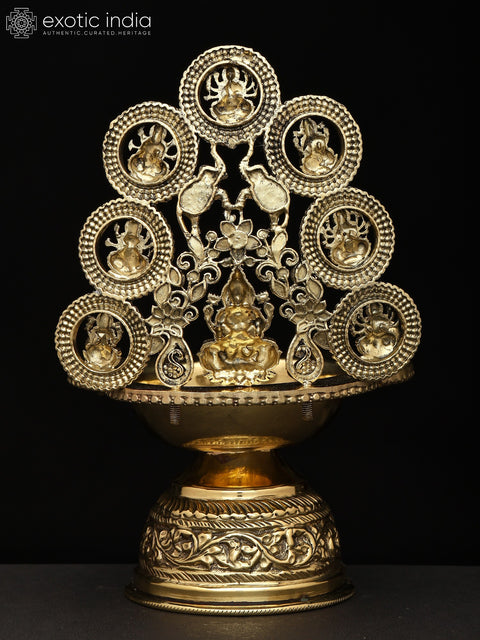 Superfine Ashtalakshmi Lamp in Brass | Handmade | Made In India