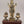 13" Superfine Idol of Four Amred Lord Vishnu with Oil Lamp and Wood Base | Brass Sculpture