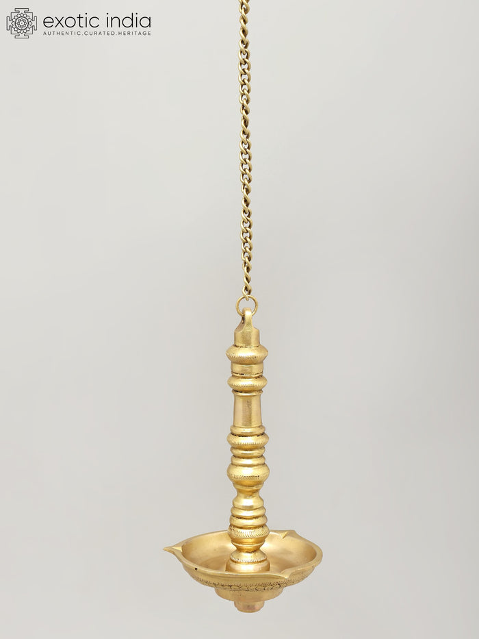 Three Wicks Designer Brass Hanging Lamp Handmade
