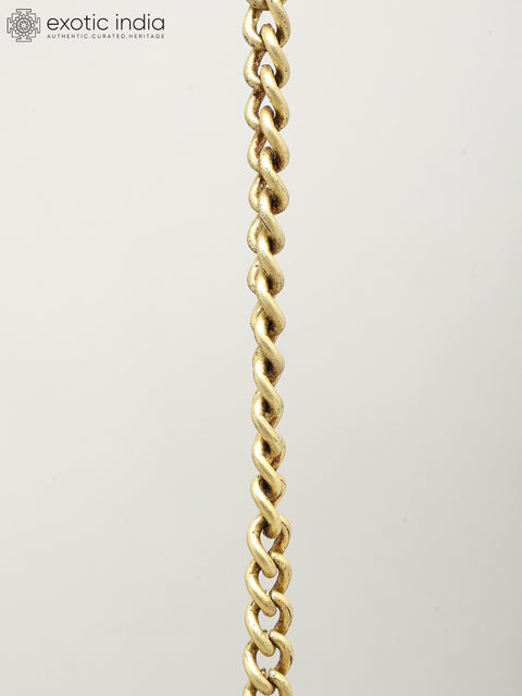 Five Wicks Hanging Peacock Lamp with Bell | Brass Ritual Item
