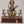 9" Superfine Goddess Saraswati Playing Sitar with Peacock Oil Lamp on Wood Base | Brass Statue
