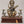 9" Superfine Goddess Saraswati Playing Sitar with Peacock Oil Lamp on Wood Base | Brass Statue