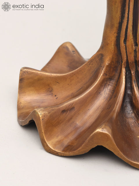13" Divine Feminine in Prayer Pose | Handcrafted Brass Statue